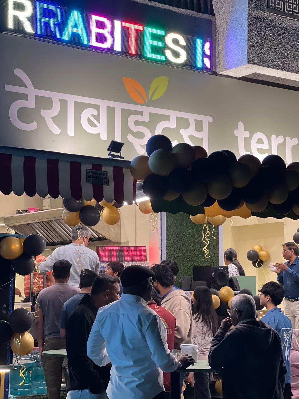 Terrabites store front on opening day — Hadapsar Pune
