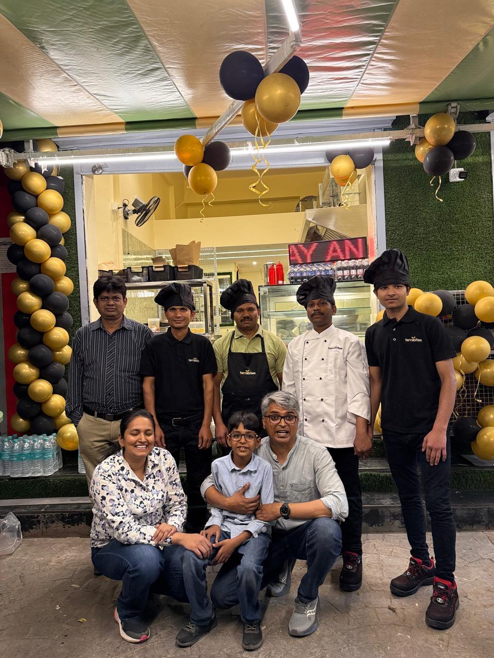 Terrabites team at opening — Prateek and the full team